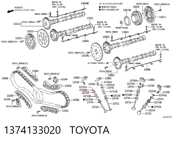Chaveta De Sujecion De Valvula 1374133020 Toyota