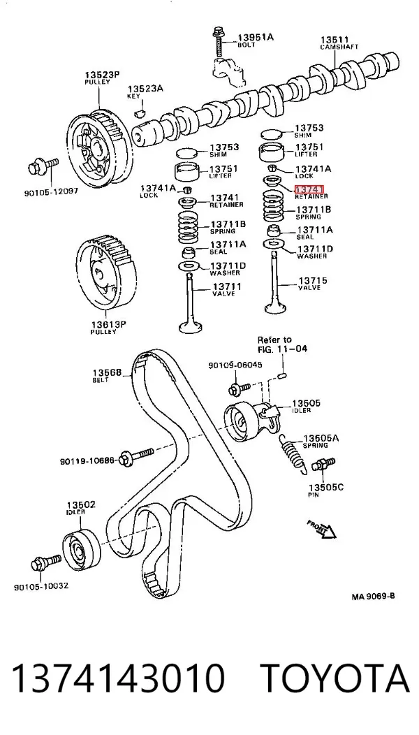 Chaveta De Sujecion De Valvula 1374143010 Toyota