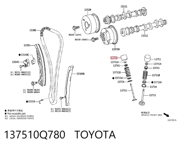 Taqués hidráulicos 137510Q780 Toyota
