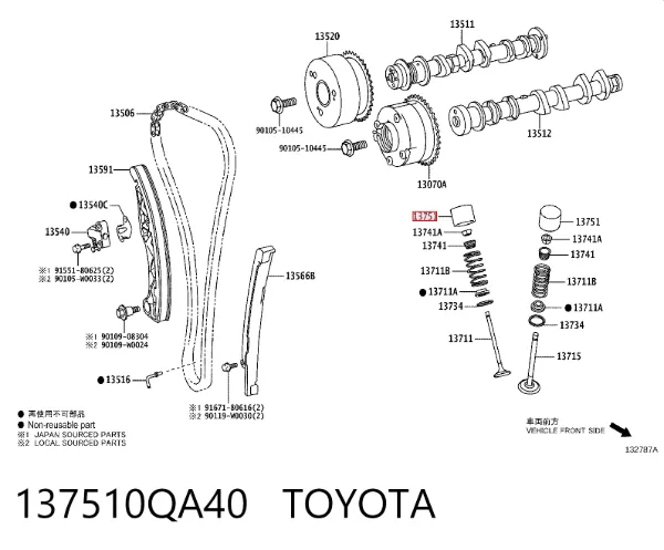 Taqués hidráulicos 137510QA40 Toyota