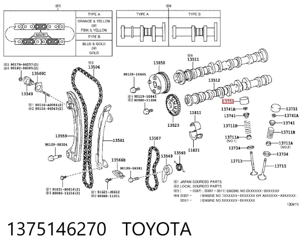 Taqués hidráulicos 1375146270 Toyota