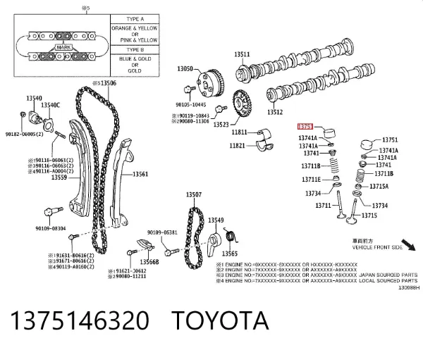 Taqués hidráulicos 1375146320 Toyota