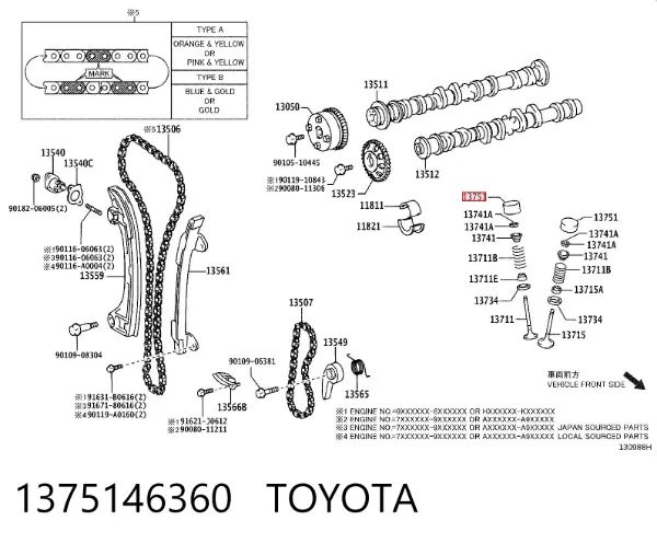 Taqués hidráulicos 1375146360 Toyota