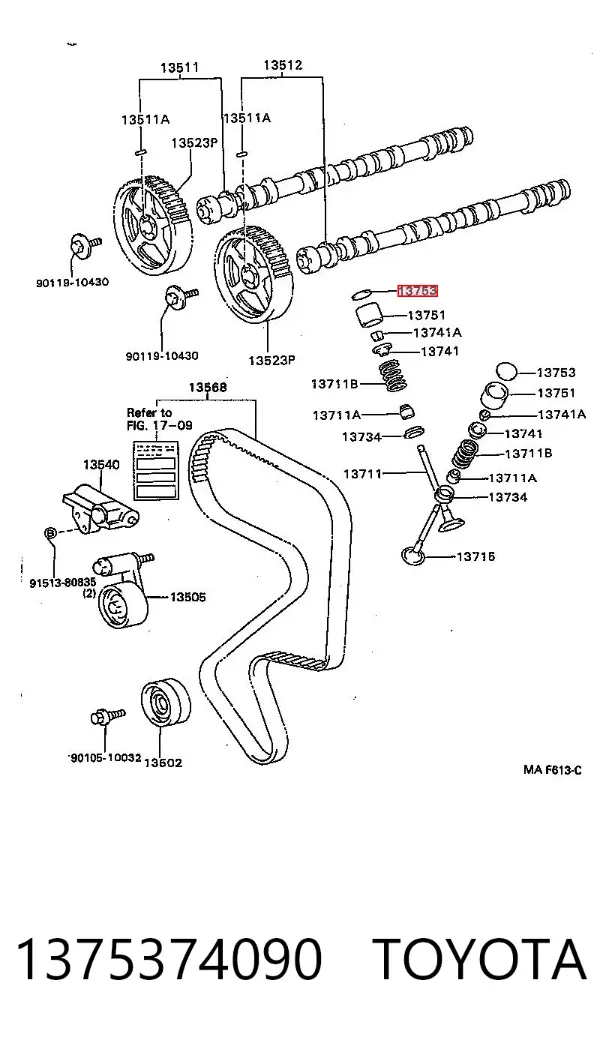 Arandela de ajuste 1375374090 Toyota