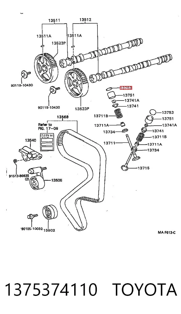 Arandela de ajuste 1375374110 Toyota