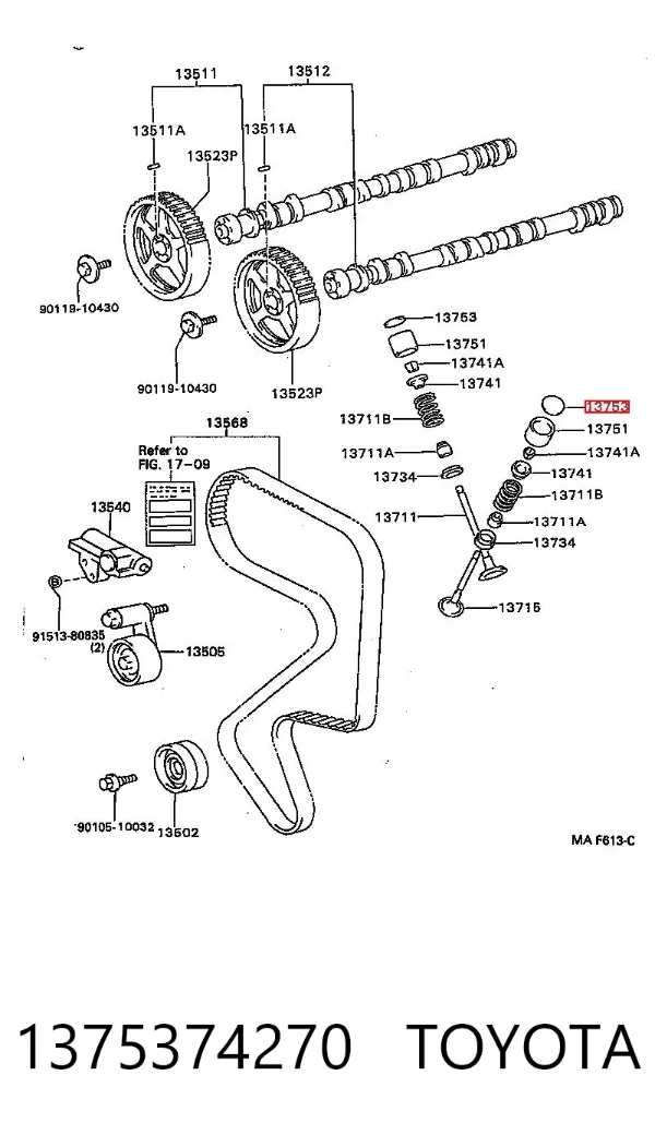 Arandela de ajuste 1375374270 Toyota