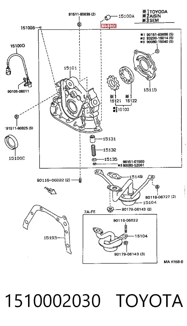 Bomba De Aceite 1510002030 Toyota