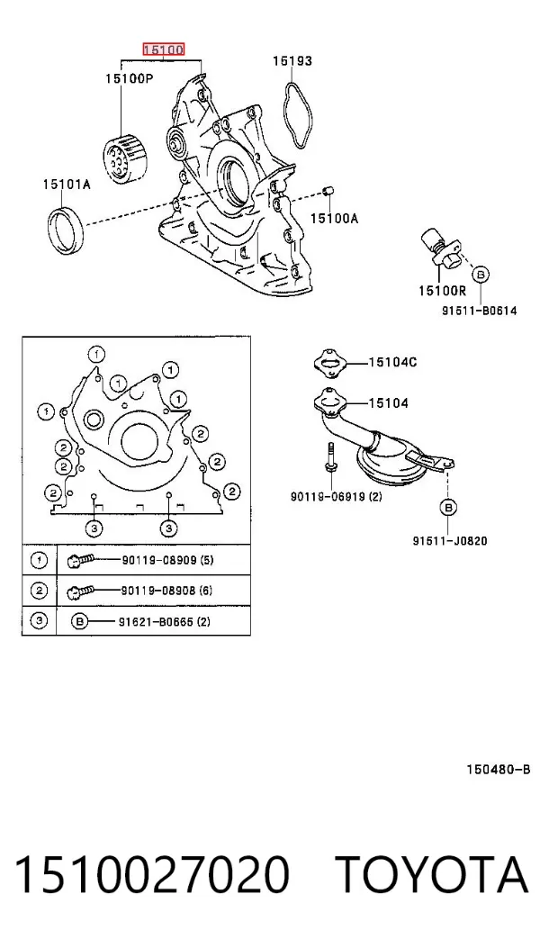 Bomba De Aceite 1510027020 Toyota