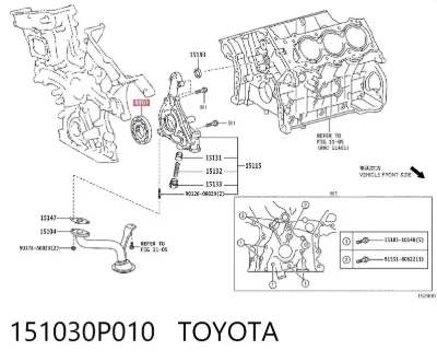Kit de reparación de bomba de aceite TOYOTA 151030P010