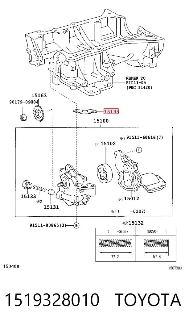 Junta de bomba de aceite 1519328010 Toyota