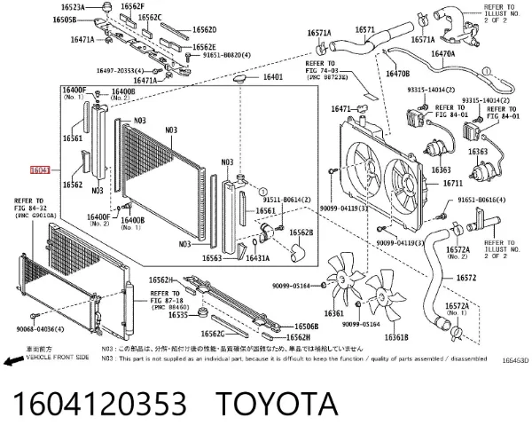 Radiador 1604120353 Toyota