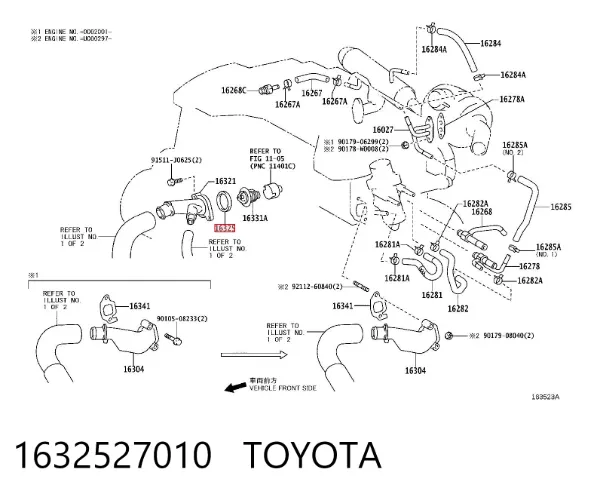 Junta de termostato 1632527010 Toyota