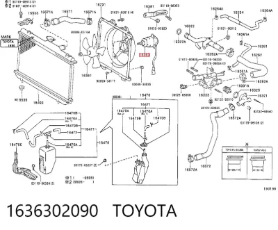 Motor del ventilador de refrigeración TOYOTA 1636302090