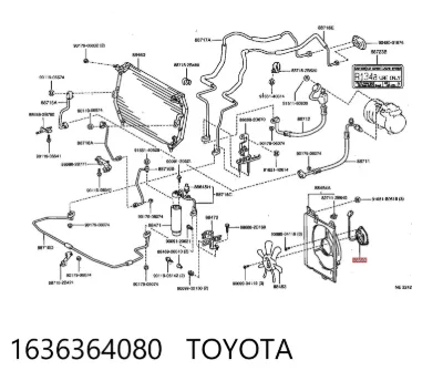 Ventilador del radiador del aire acondicionado TOYOTA 1636364080