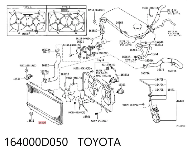 Radiador 164000D050 Toyota