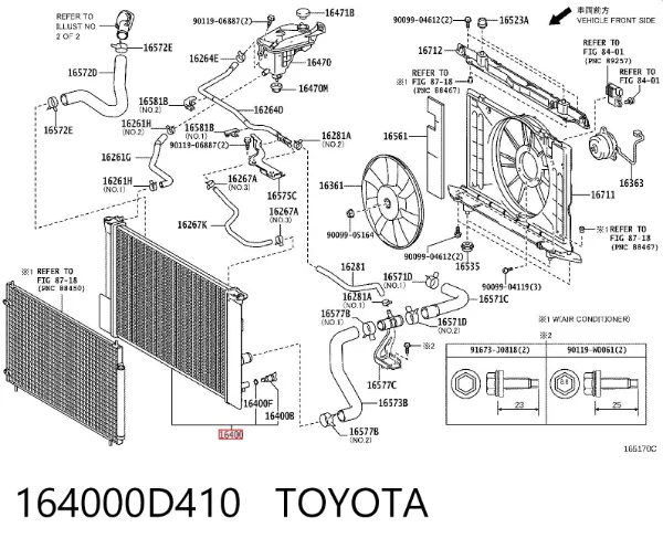 Radiador 164000D410 Toyota