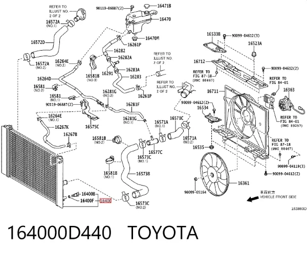 Radiador 164000D440 Toyota