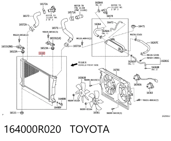 Radiador 164000R020 Toyota