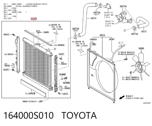 Radiador 164000S010 Toyota