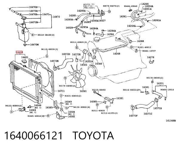 Radiador 1640066121 Toyota