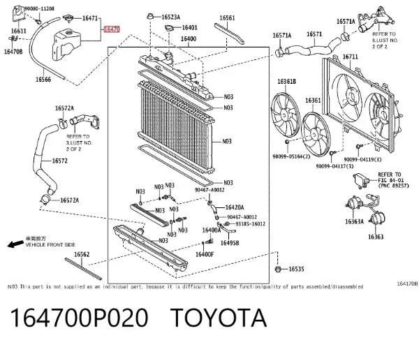 Vaso de expansión 164700P020 Toyota