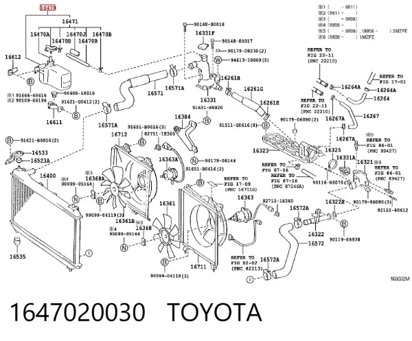 Vaso de expansión 1647020030 Toyota