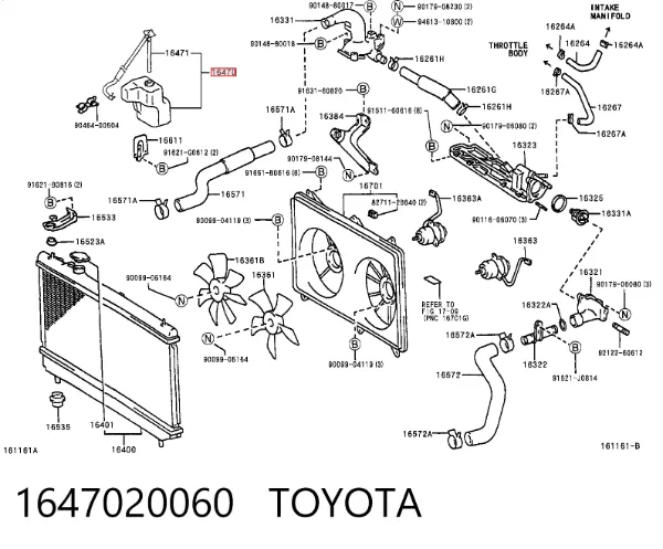Vaso de expansión 1647020060 Toyota