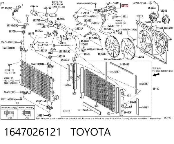 Vaso de expansión 1647026121 Toyota