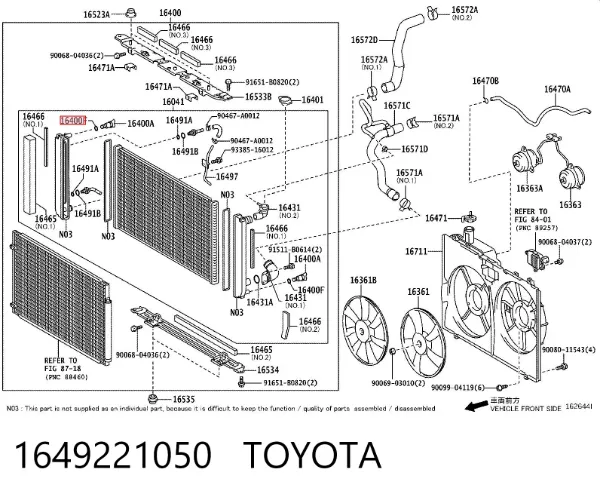 Anillo de sellado del tapón del radiador 1649221050 Toyota