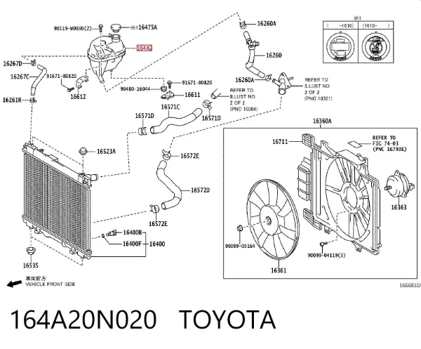 Vaso de expansión 164A20N020 Toyota