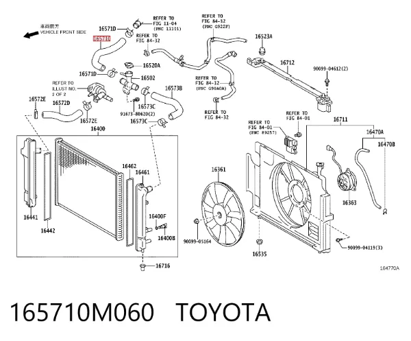 Manguera superior del radiador 165710M060 Toyota