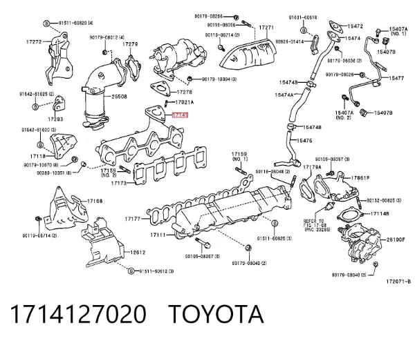 Colector de escape Toyota Avensis I