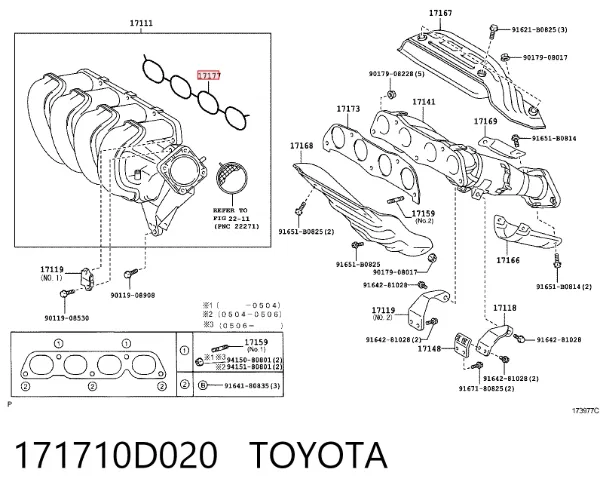 Junta de colector de admisión Toyota Corolla VERSO