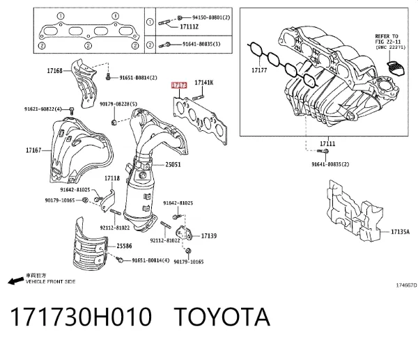 Junta colector escape Toyota RAV4 III
