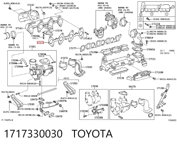 Junta colector escape 1717330030 Toyota