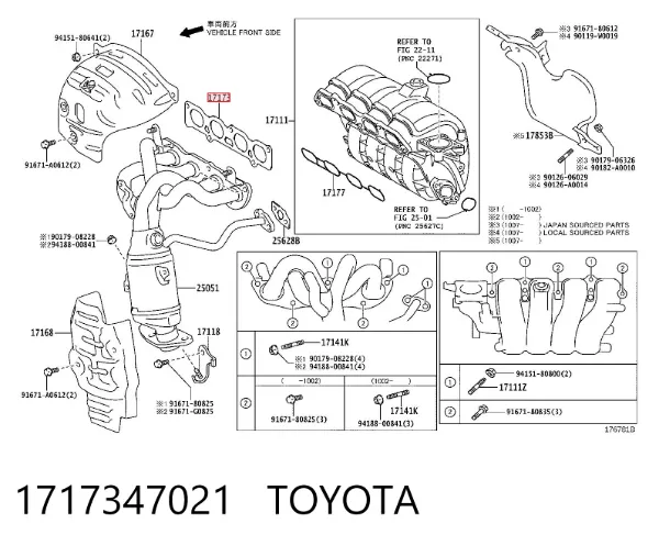 Junta colector escape 1717347021 Toyota