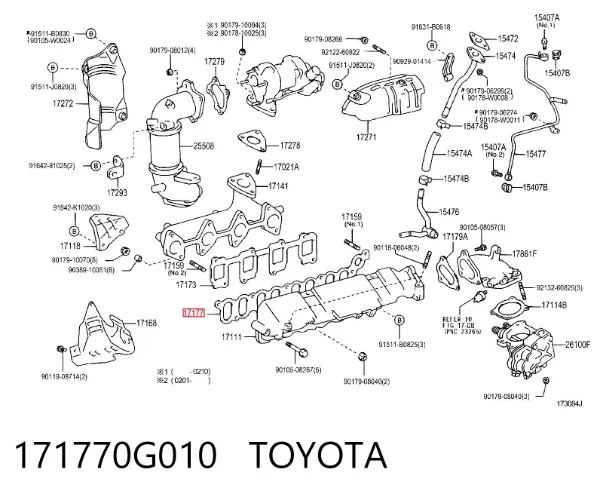 Junta de colector de admisión 171770G010 Toyota