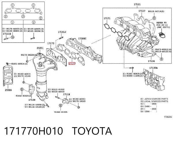 Junta de colector de admisión Toyota Camry V