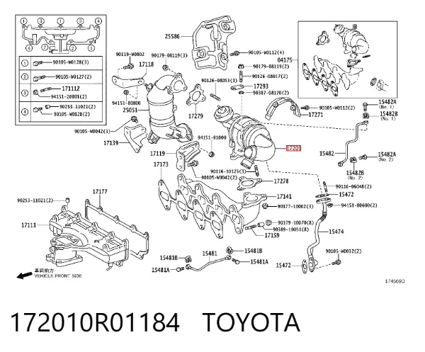 Turbocompresor 172010R01184 Toyota