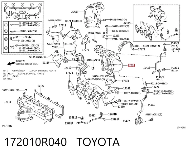 Turbocompresor 172010R040 Toyota