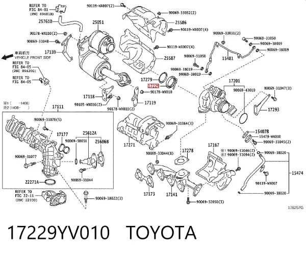 Abrazadera del colector de escape 17229YV010 Toyota