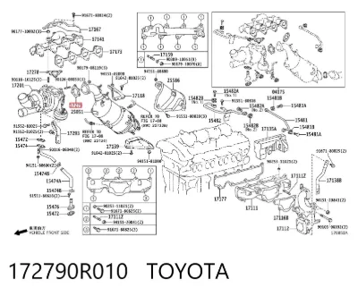 Junta del catalizador TOYOTA 172790R010