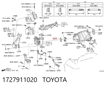 Junta del catalizador TOYOTA 1727911020