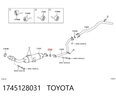 Junta de montaje del silenciador TOYOTA 1745128031