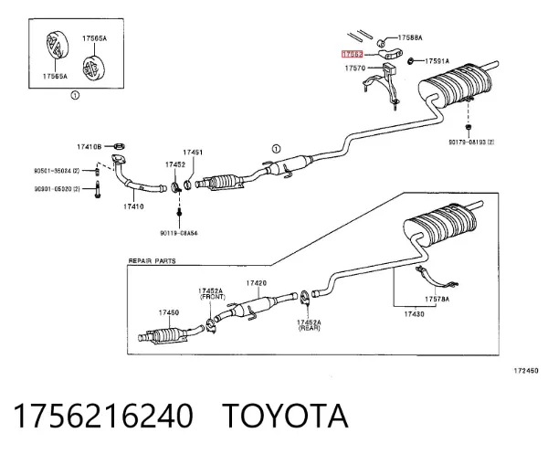 Soporte escape 1756216240 Toyota