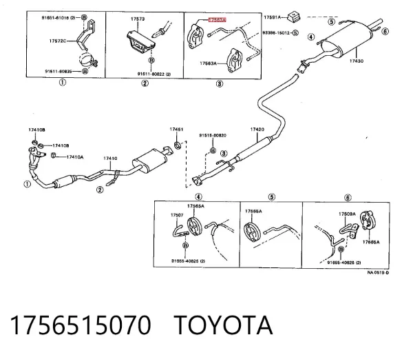 Soporte escape 1756515070 Toyota