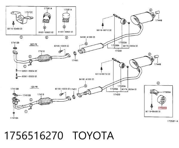 Soporte escape 1756516270 Toyota