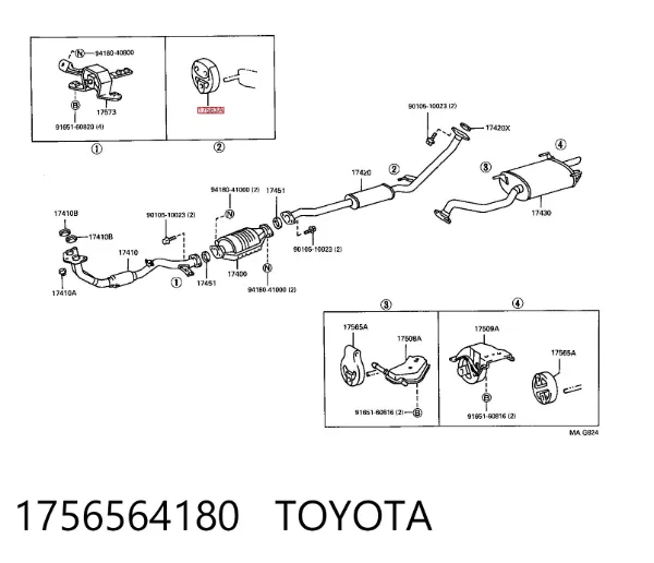 Soporte escape 1756564180 Toyota
