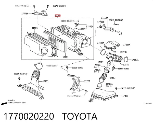 Caja del filtro de aire Lexus RX 300/330/350/400H