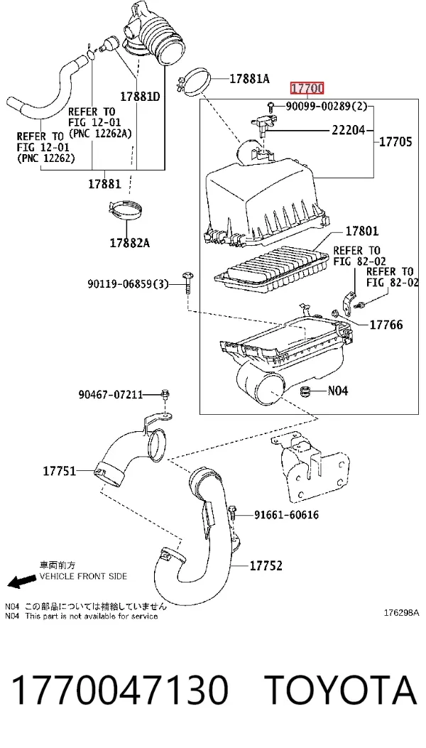 Caja del filtro de aire 1770047130 Toyota
